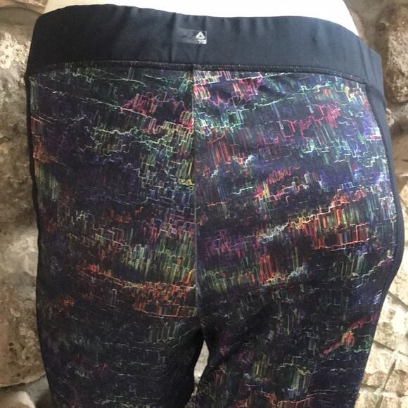 FILA Sport Multicolored Cropped Black Active Leggings Women's Size 1X - Picture 3 of 7